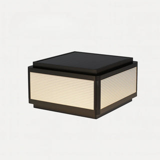 MIRODEMI Solar Black LED Outdoor Pillar Light with horizontal striped glass – modern waterproof aluminum lamp for outdoor use