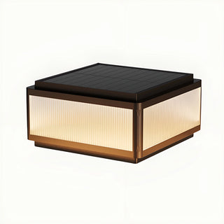 MIRODEMI Solar LED Outdoor Pillar Light with vertical striped glass – waterproof aluminum post lamp for garden, fence, villa, and yard