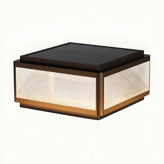 MIRODEMI Solar LED Outdoor Pillar Light in coffee finish with diamond glass design – elegant outdoor post lamp