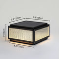 MIRODEMI Solar LED Outdoor Pillar Light with wave-patterned glass, 9.8 inches 9.8 inches 25 cm model – durable waterproof design for villa or fence lighting
