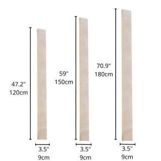 Solea wall lights in 120cm, 150cm, and 180cm sizes - slender vertical forms with refined presence