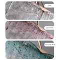 Textured K9 crystal glass panels available in clear, coral pink, and starry sky blue finishes