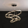 Three-ring modern K9 crystal LED chandelier creating a sophisticated ambiance
