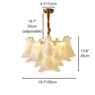 Dimension specifications for 50cm Velmira frosted glass chandelier