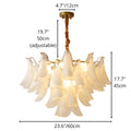 Size guide for 60cm Velmira modern glass chandelier with adjustable hanging cord