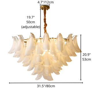 Dimension diagram of Velmira chandelier 80cm version with adjustable suspension height