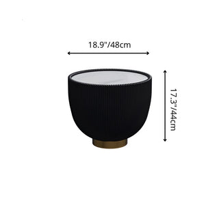 Black round side table with gold base and white rock slab top, 18.9 inches 48cm diameter 17.3 inches 44cm height