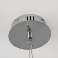 Ceiling mount detail of Verona Grand Crystal Staircase Chandelier – polished chrome base with adjustable hanging wires