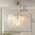 Virella large Murano glass chandelier dimensions 80cm with layered textured glass discs and adjustable chain