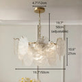 Virella small Murano glass chandelier dimensions 50cm with adjustable chain and layered textured glass discs