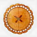 Direct bottom view of Viviana Mid-Century Glass Disc Chandelier in Amber