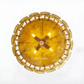 Bottom view of Viviana Mid-Century Glass Disc Chandelier in Amber