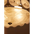 Bottom view of Viviana Mid-Century Glass Disc Chandelier in Clear Glass