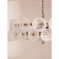 Detail of clear glass discs on Viviana Chandelier