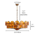 Dimensions of Viviana Mid-Century Glass Disc Chandelier 60cm