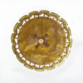 Bottom view of Viviana Mid-Century Glass Disc Chandelier in Olive Green