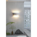 Outdoor courtyard wall light enhancing zen-inspired patio with soft lighting