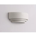 Close-up of Wabi-Sabi wall light in white finish with sculptural stepped form