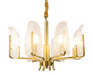 MIRODEMI® Luxury Brass Chandelier with Leaves of Frosted Glass for Living Room image | luxury lighting | luxury chandeliers