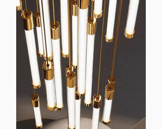 Gold and Black LED Chandelier for Staircase