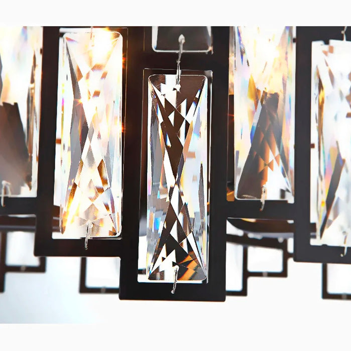 Montreux | Modern Drum Black Crystal Chandelier for Living Room