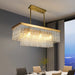 MIRODEMI® Rectangle Frosted Glass Modern Suspension Luminaire Led Chandelier L33.5*W11.8*H11.8" / Warm Light (3000K)