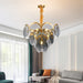 MIRODEMI® Amber/Smoke Gray Glass Luxury Led Hanging Modern Chandelier Smoke gray / Dia17.7" / Warm white, not-dimmable