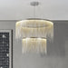 MIRODEMI® Luxury Postmodern Design Round/Rectangle/Arc Silver Chain Hanging LED Chandelier image | luxury lighting