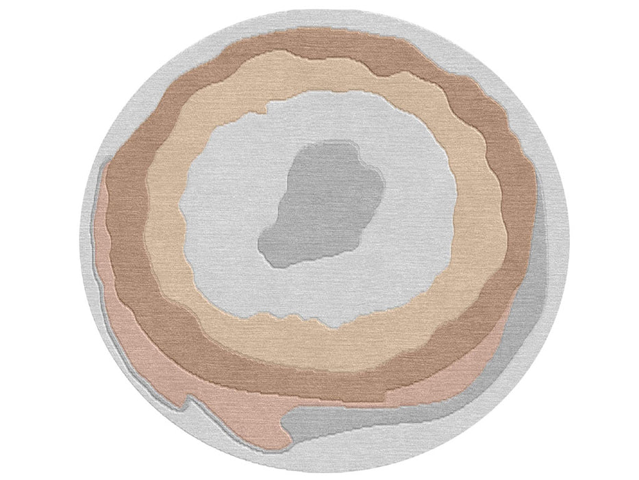 Mirodemi® Blue/Green/Grey Modern Hand-Knotted Indian Round Area Rug 3'3"x3'3" (100x100cm) / Grey