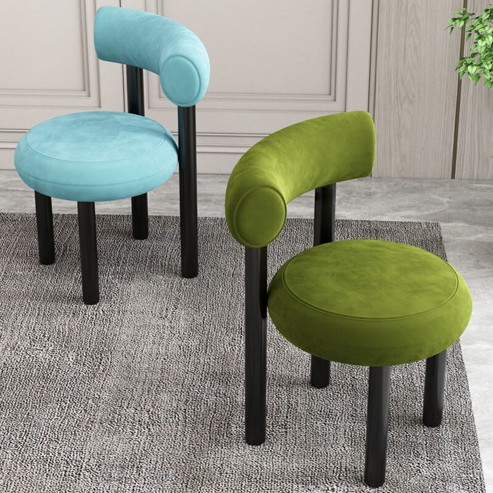 Modern Minimalist Fabric Dining Creative Chair Sky blue