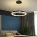 MIRODEMI® Modern LED Chandelier in the Shape of Ring for Living Room, Kitchen Cool Light / Black
