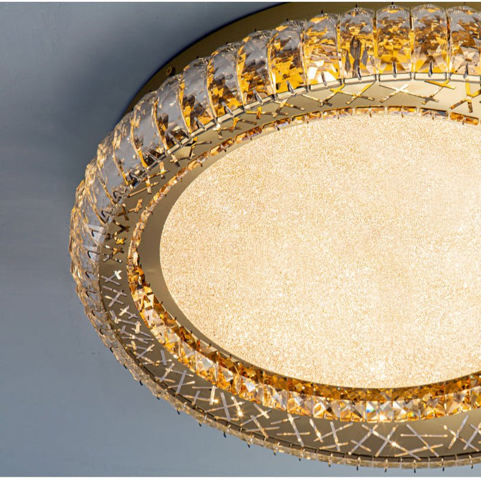 MIRODEMI® Modern Round LED Crystal Ceiling Chandelier for Living Room, Bedroom