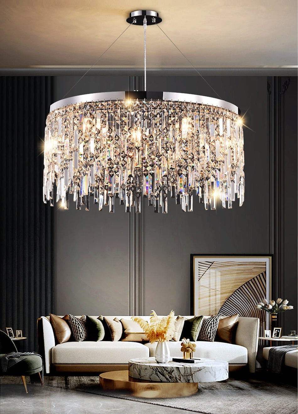Modern Round LED Crystal Chandelier for Living Room, Kitchen — Mirodemi