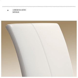 White dining side chair, PU leather with gold-tone iron legs for a dining room