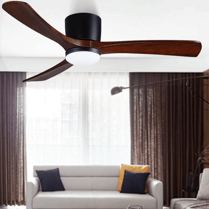 MIRODEMI® 36" LED Wooden Ceiling Fan with Lamp and Remote Control