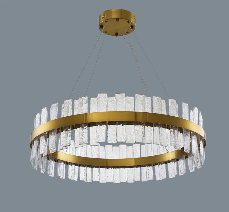 MIRODEMI® Gold Glass Round Led Chandelier for living room, dining room, bedroom