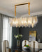 MIRODEMI® Smoky gray/Gold/Blue Frosted Glass Rectangle Crystal Chandelier