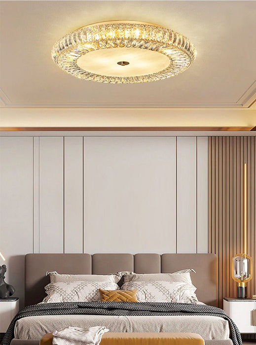 MIRODEMI® Modern Round LED Crystal Сeiling Сhandelier for Living Room, Bedroom