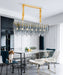 MIRODEMI® Smoky gray/Gold/Blue Frosted Glass Rectangle Crystal Chandelier