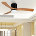 MIRODEMI® 36" LED Wooden Ceiling Fan with Lamp and Remote Control image | luxury furniture | wooden ceiling fans | home decor