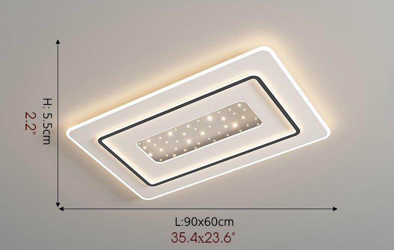 MIRODEMI® Rectangle Minimalist Acrylic LED Ceiling Light For Living Room, Bedroom