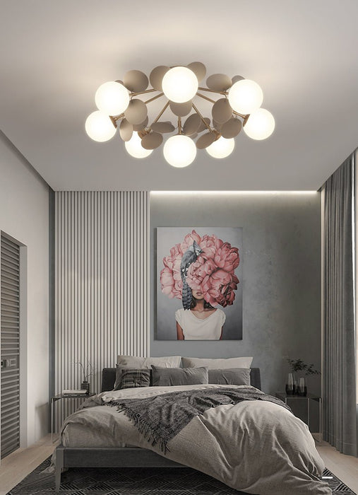 MIRODEMI® Creative Flower Branch LED Ceiling Lamp for Bedroom, Living Room, Corridor Gray / 8 ball