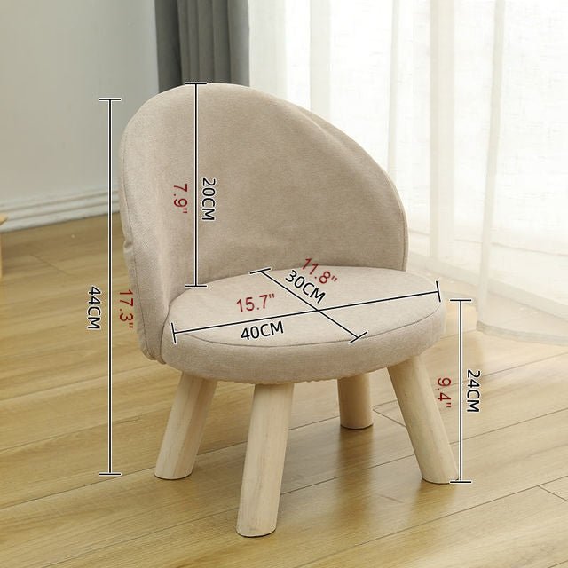 Round Low Stool For Living Room Made of Solid Wood Cotton And Linen image | luxury furniture | luxury stools | wooden stools