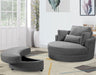 Modern Grey Sofa with a Storage and a Big Round Linen Fabric Chair for Lounge image | luxury furniture | luxury sofa