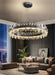 MIRODEMI® Modern Creative Round Hanging Crystal LED Chandelier for Living Room, Dining Room Cool Light / Dimmable / Gold / Dia15.7xH7.1" / Dia40.0xH18.0cm