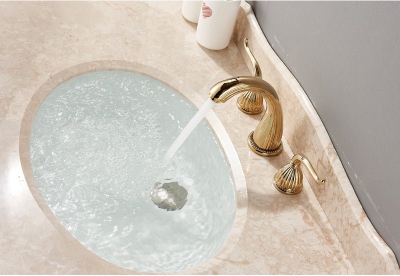 MIRODEMI® Gold/Black Bronze/Chrome/Brushed Nickel Bathroom Sink Faucet Dual Handles