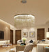 MIRODEMI® Luxury Postmodern Design Round/Rectangle/Arc Silver Chain Hanging LED Chandelier