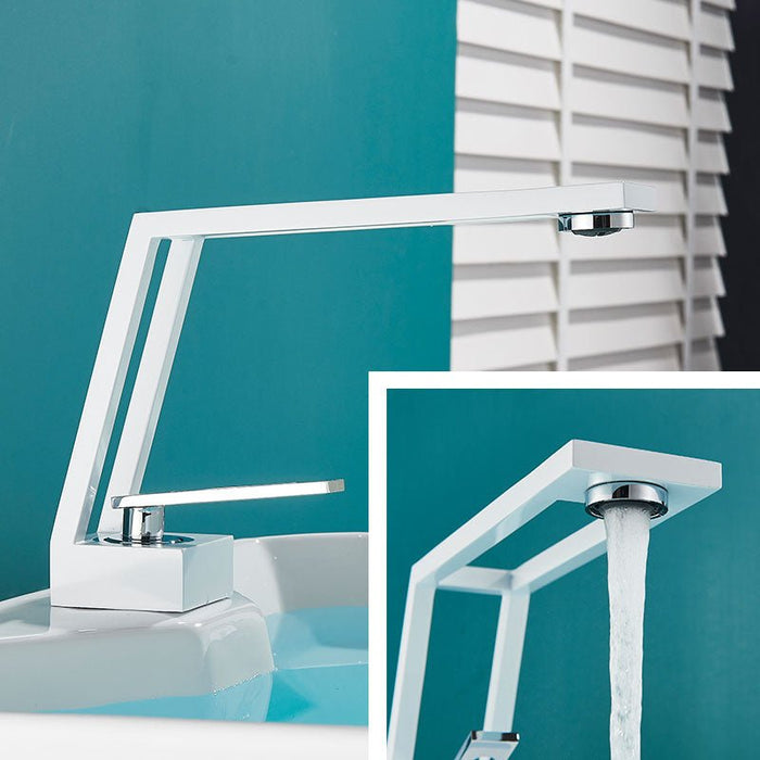 MIRODEMI® Matte Black/White/Brushed Gold Brass Bathroom Sink Faucet Deck Mounted