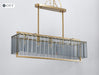MIRODEMI® Luxury Rectangle Gold frosted glass chandelier for living room, kitchen