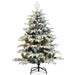 Snow Flocked Hinged Artificial Christmas Tree with LED Lights
